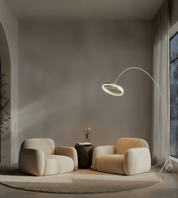 Lampa Podłogowa LED Okrągła – Ściemnialna, Aluminium