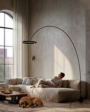 Lampa Podłogowa LED Okrągła – Ściemnialna, Aluminium