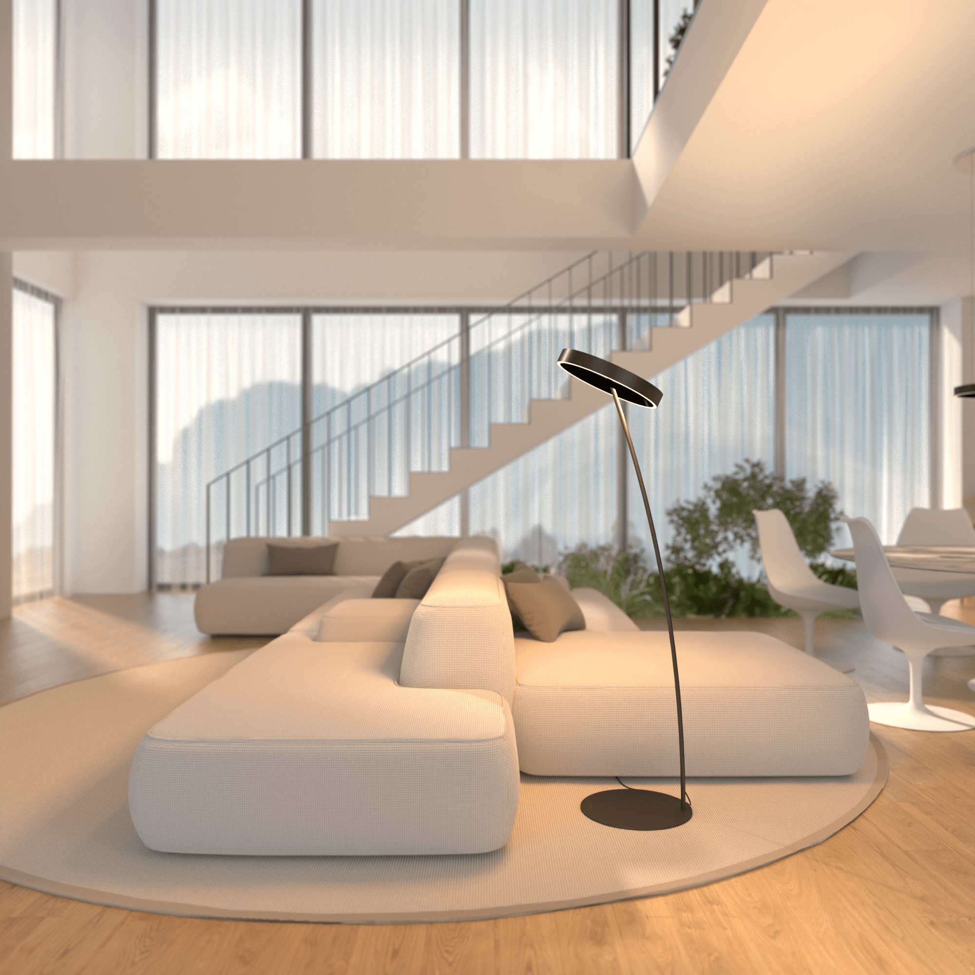 Lampa Podłogowa LED – Ściemnialna, Aluminium