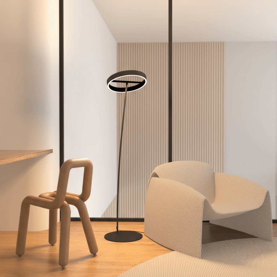 Lampa Podłogowa LED – Ściemnialna, Aluminium