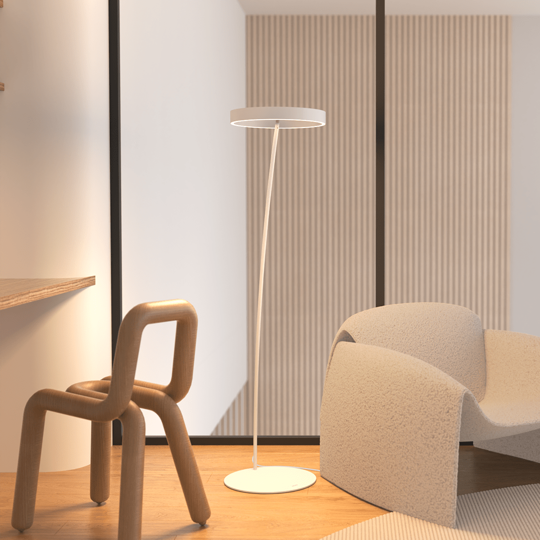 Lampa Podłogowa LED – Ściemnialna, Aluminium