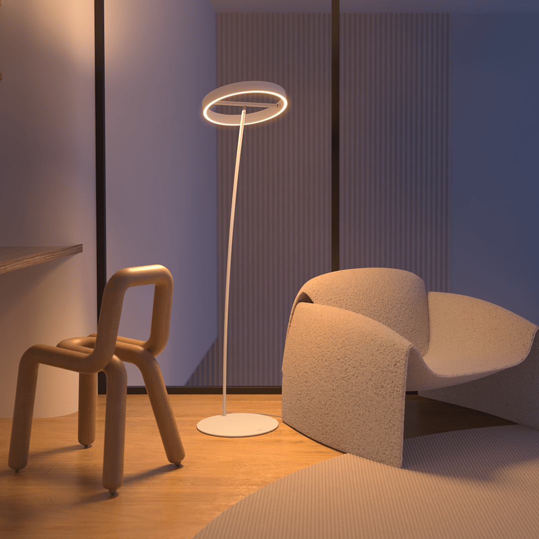 Lampa Podłogowa LED – Ściemnialna, Aluminium