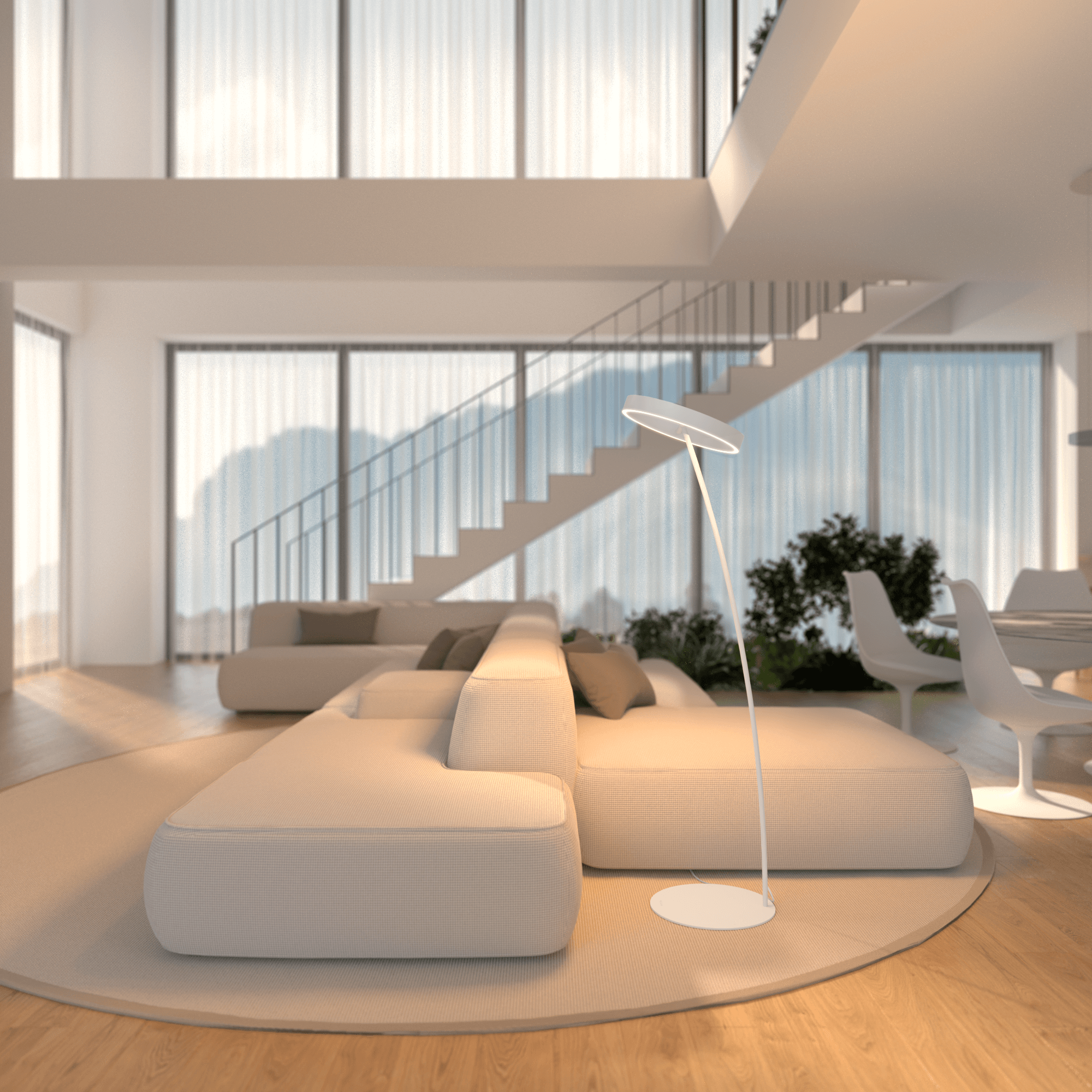 Lampa Podłogowa LED – Ściemnialna, Aluminium