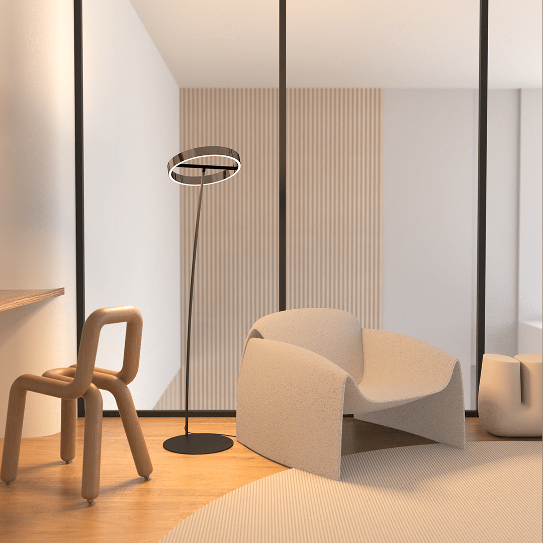 Lampa Podłogowa LED – Ściemnialna, Aluminium