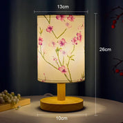 Lampa Stołowa LED w Stylu Japońskim – Ściemniana Lampka Nocna z Motywem Różanym