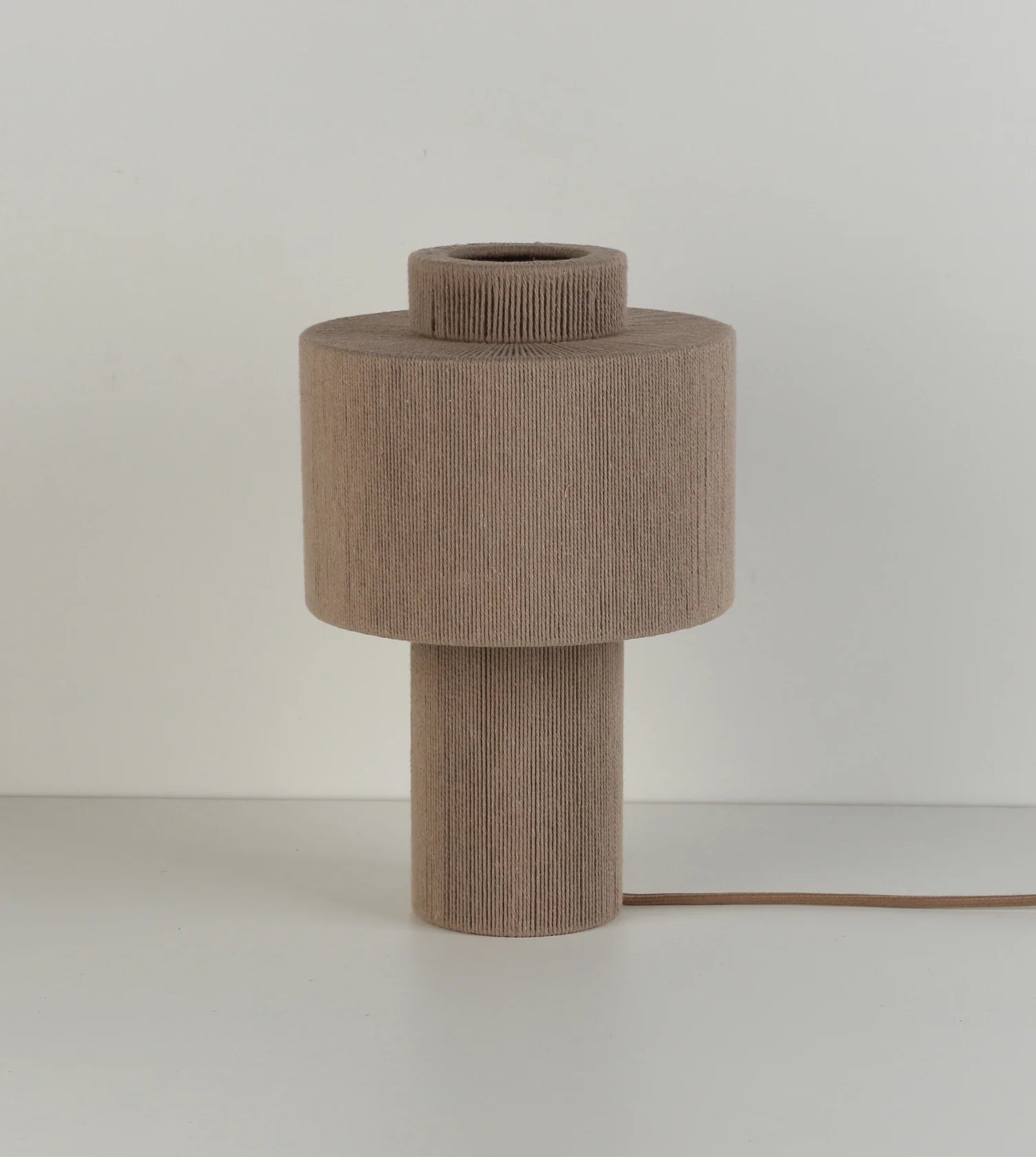 Lampa Stołowa SORAYA – Taupe, Pleciona Bawełna