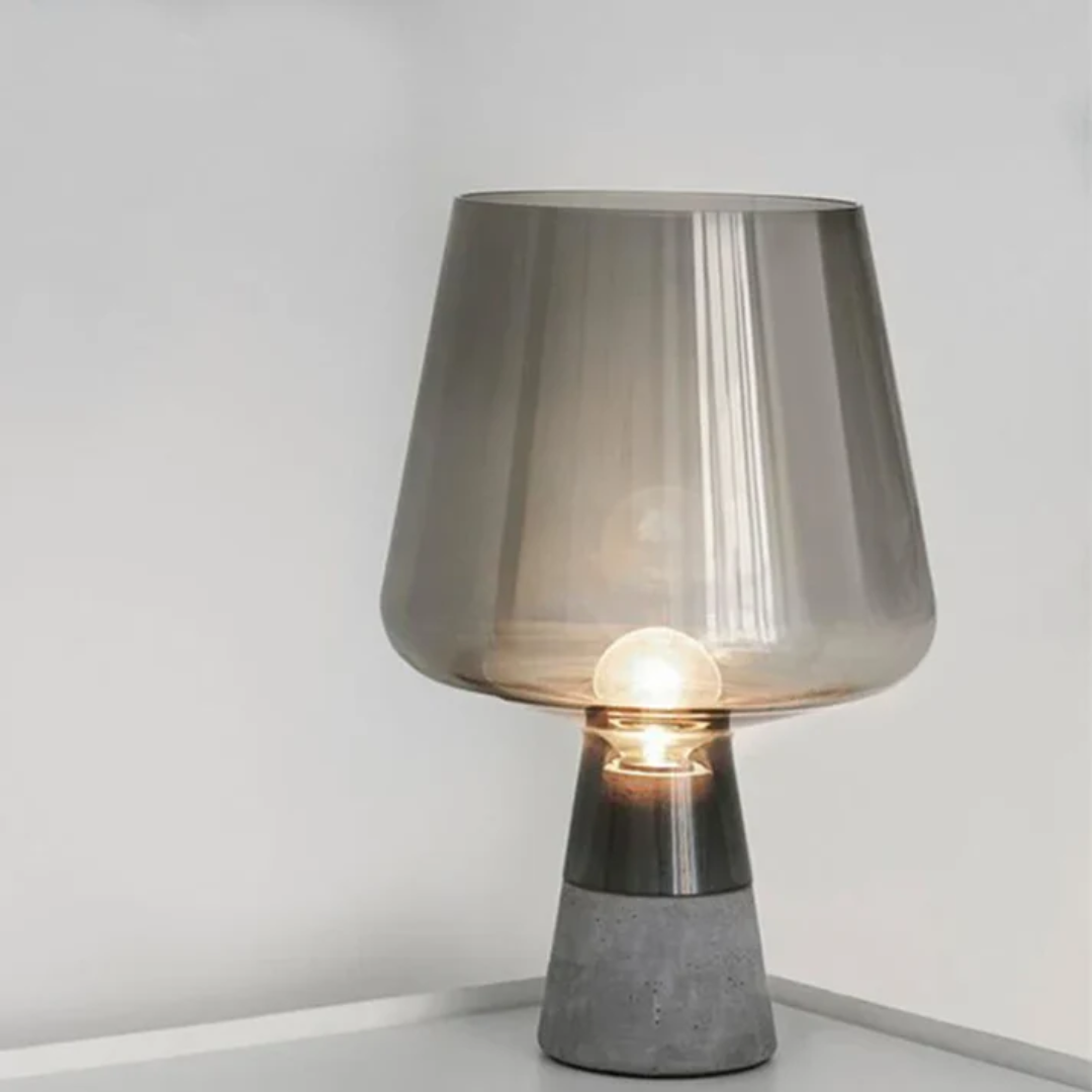 Industrialna Lampa Stołowa z Kamienia i Szkła