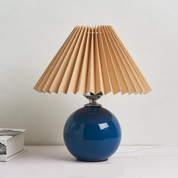 Ceramic Table Lamp with Pleated Shade