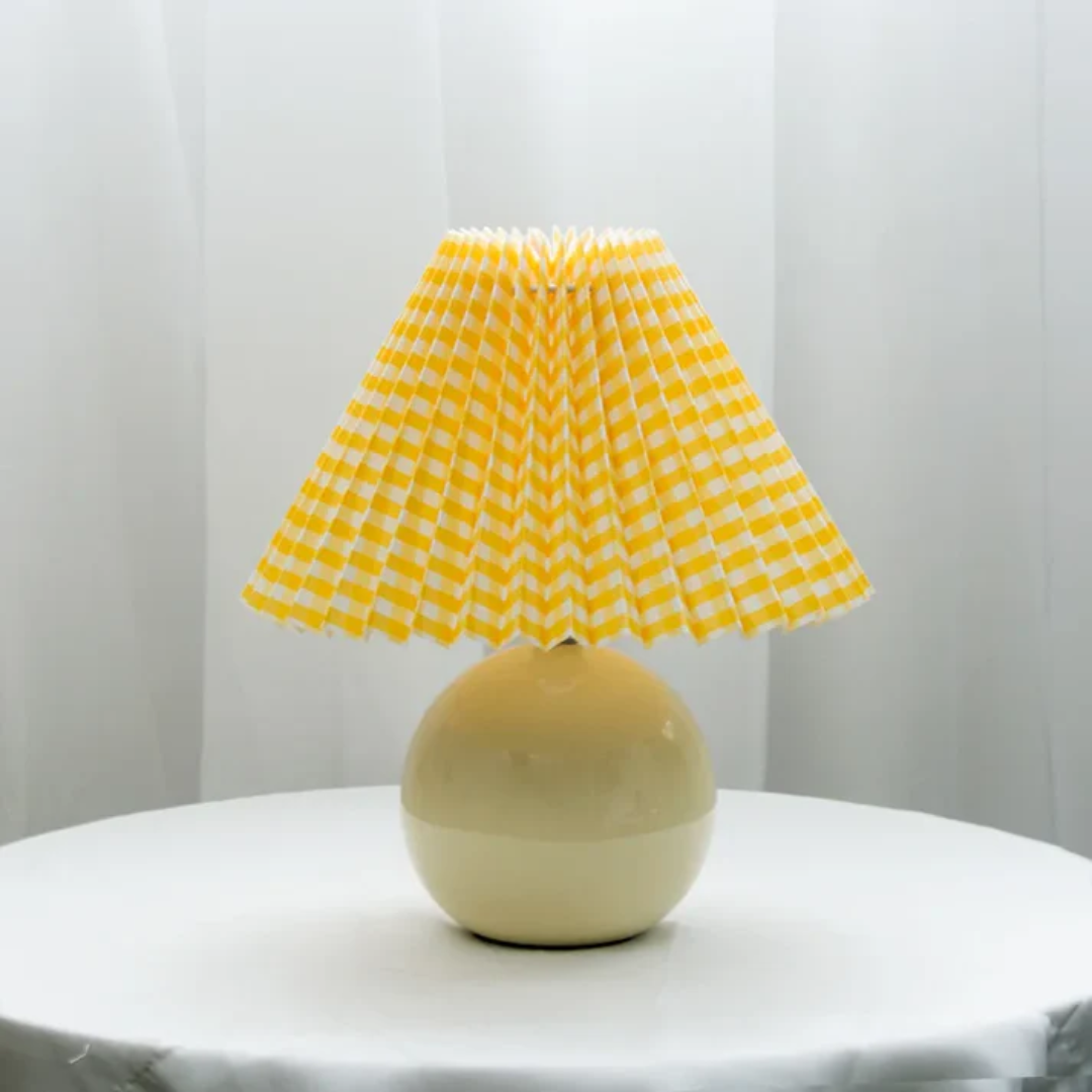 Ceramic Table Lamp with Pleated Shade