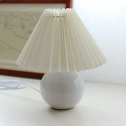 Ceramic Table Lamp with Pleated Shade