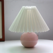 Ceramic Table Lamp with Pleated Shade