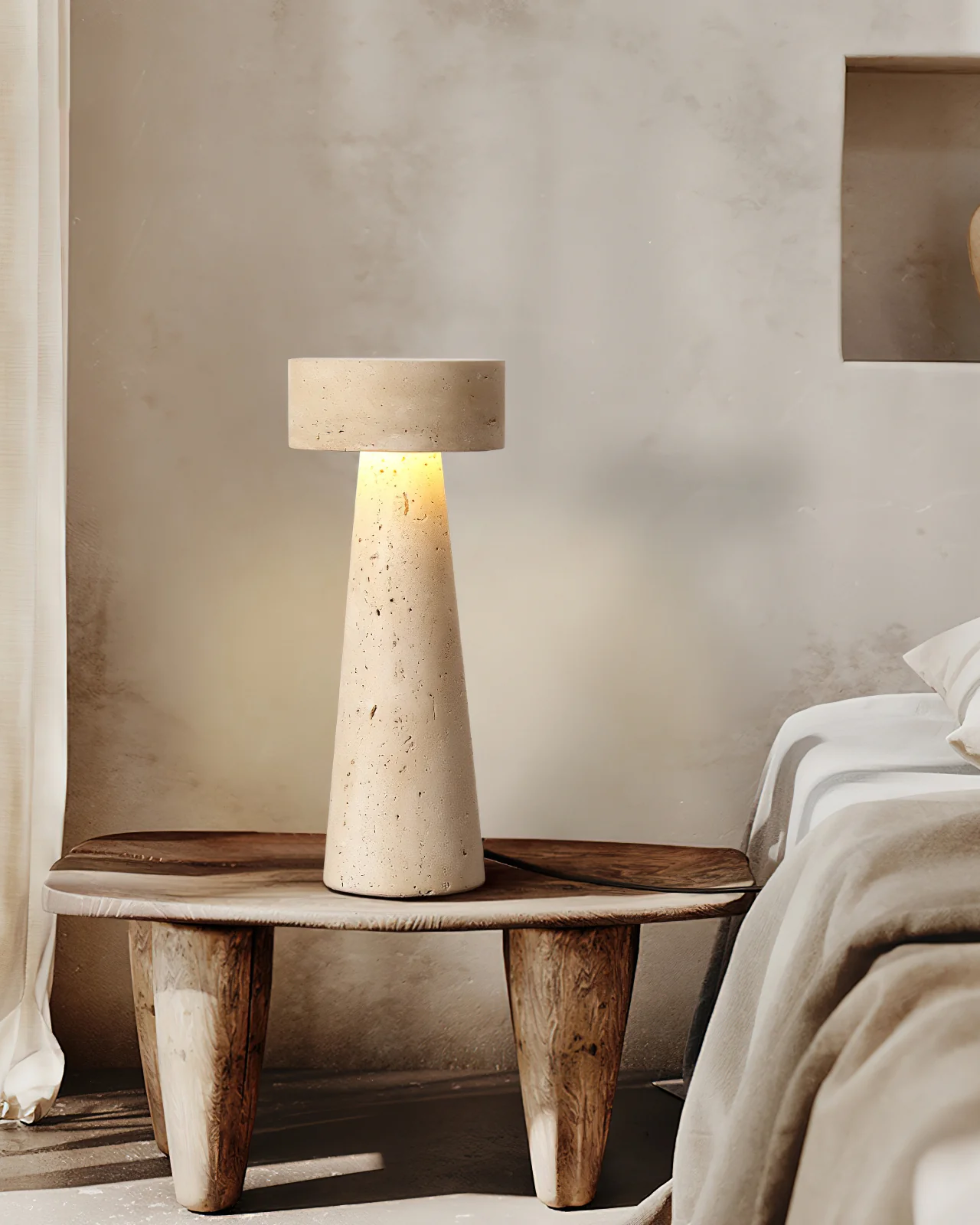 Lampa Stołowa z Efektem Kamienia