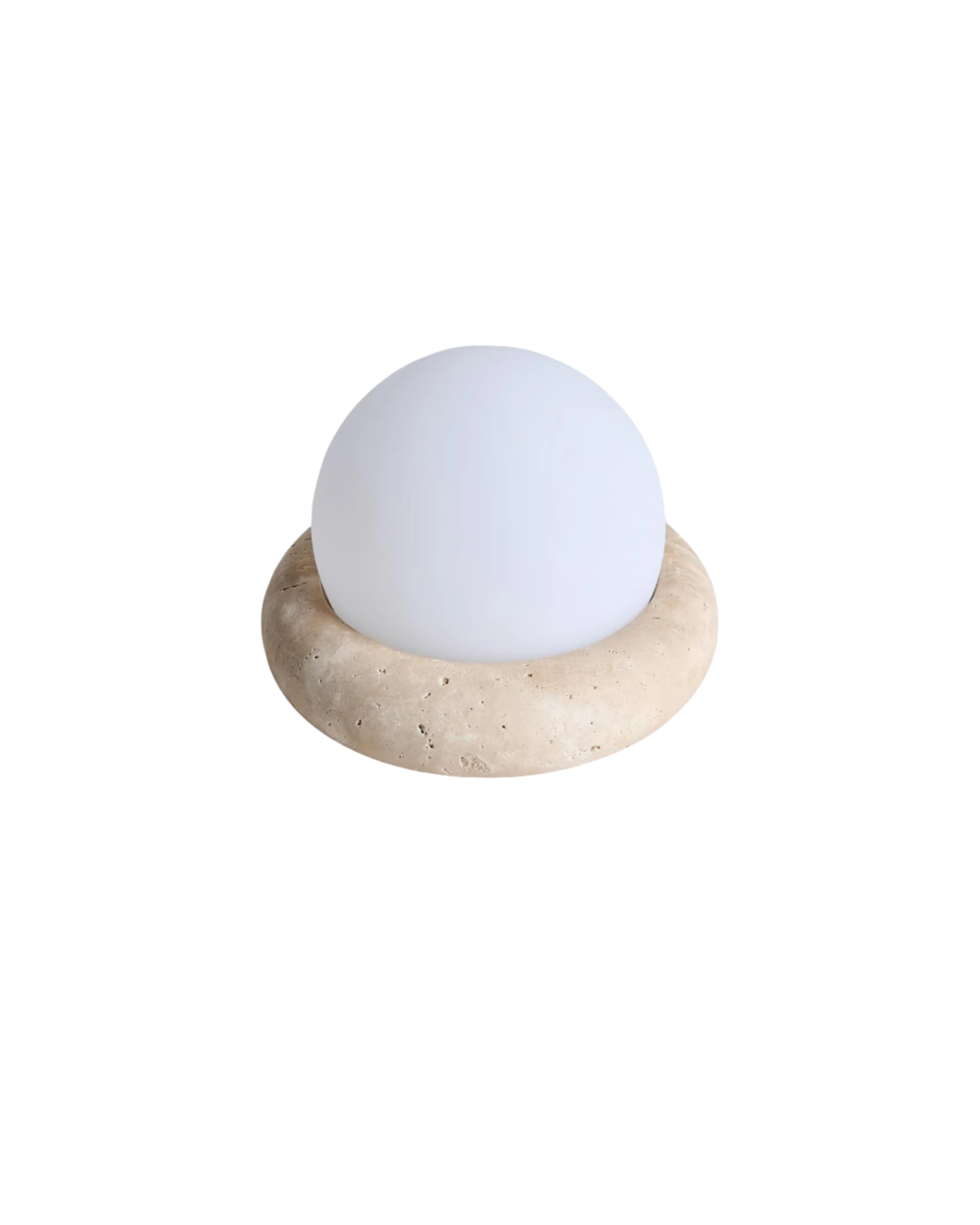 Lampa Stołowa z Kulistą Kamienną Podstawą