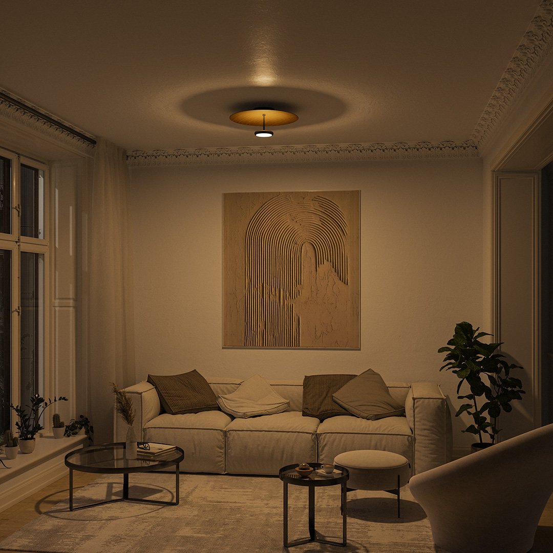Lampa Sufitowa LED – Retro-Nowoczesny Design z Podwójnym Oświetleniem