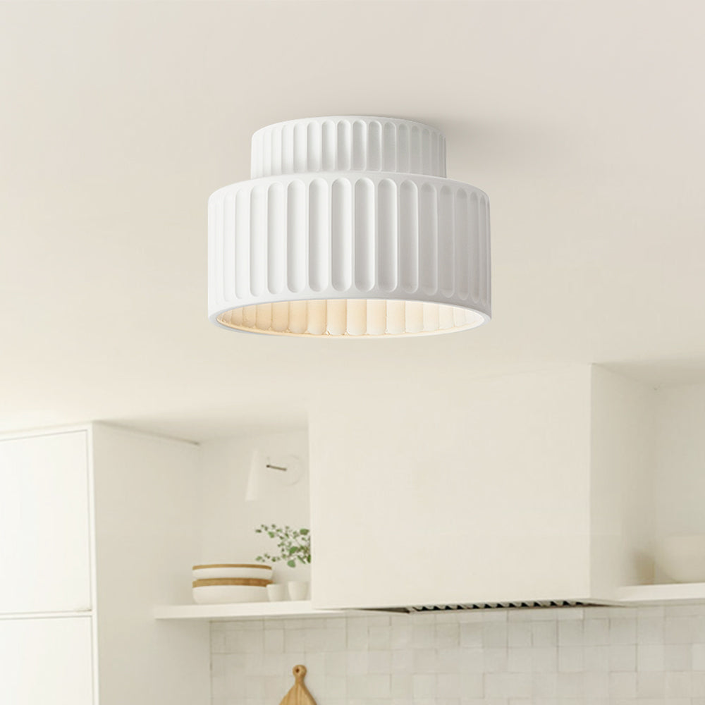 Lampa Sufitowa Kremowa | Lampa do Salonu 2-warstwowa