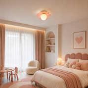 Lampa Sufitowa Kwiat – Dekoracyjny Plafon z Matową Kulą do Sypialni i Salonu
