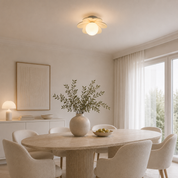 Lampa Sufitowa Kwiat – Dekoracyjny Plafon z Matową Kulą do Sypialni i Salonu