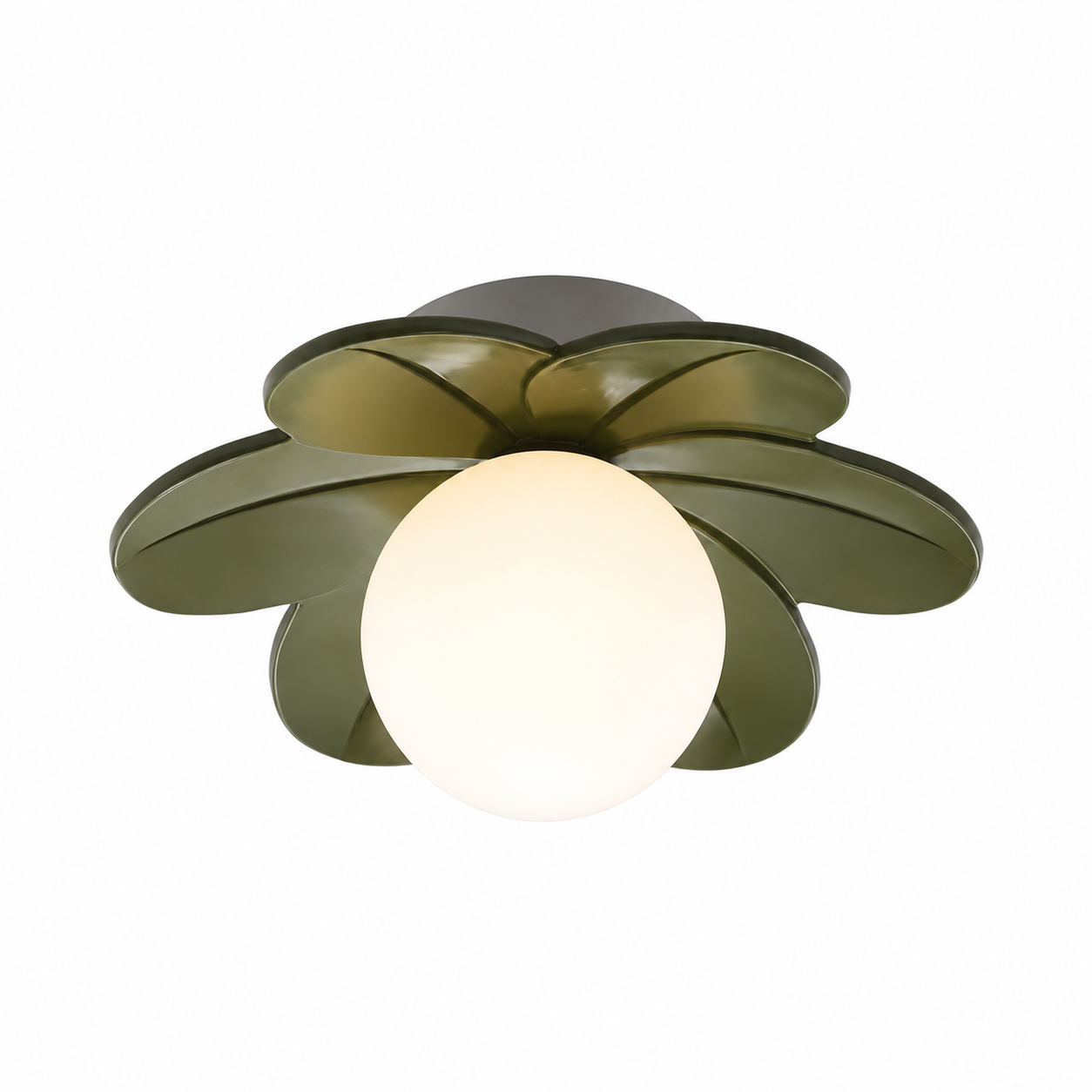 Lampa Sufitowa Kwiat – Dekoracyjny Plafon z Matową Kulą do Sypialni i Salonu