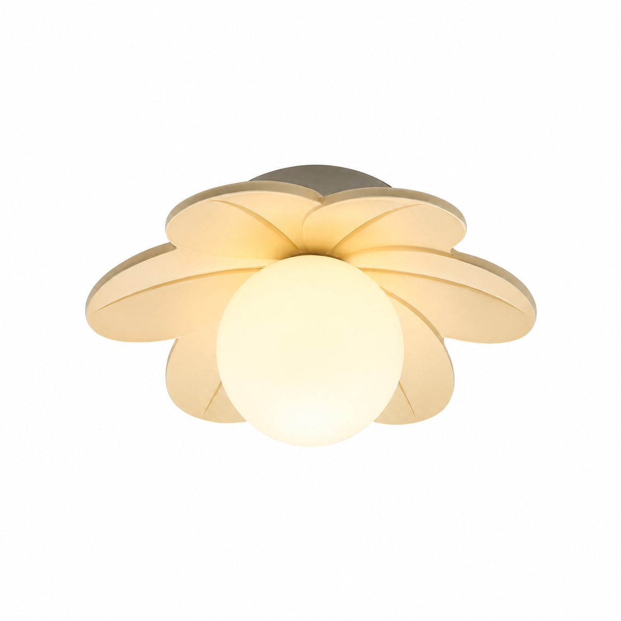Lampa Sufitowa Kwiat – Dekoracyjny Plafon z Matową Kulą do Sypialni i Salonu