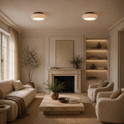 Lampa Sufitowa Trawertyn i Drewno – Plafon z Naturalnego Kamienia do Holu i Sypialni