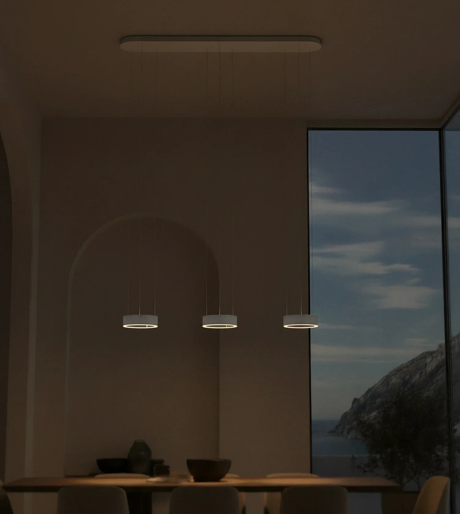Lampa Wisząca LED 3 Pierścienie – Ściemniana z Pilotem