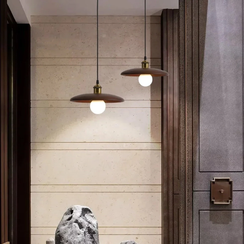 Lampa Wisząca Drewniana w Stylu Skandynawskim, Regulowany Przewód — Oświetlenie LED E27 do Jadalni i Kuchni
