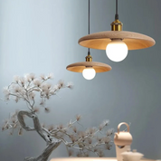 Lampa Wisząca Drewniana w Stylu Skandynawskim, Regulowany Przewód — Oświetlenie LED E27 do Jadalni i Kuchni