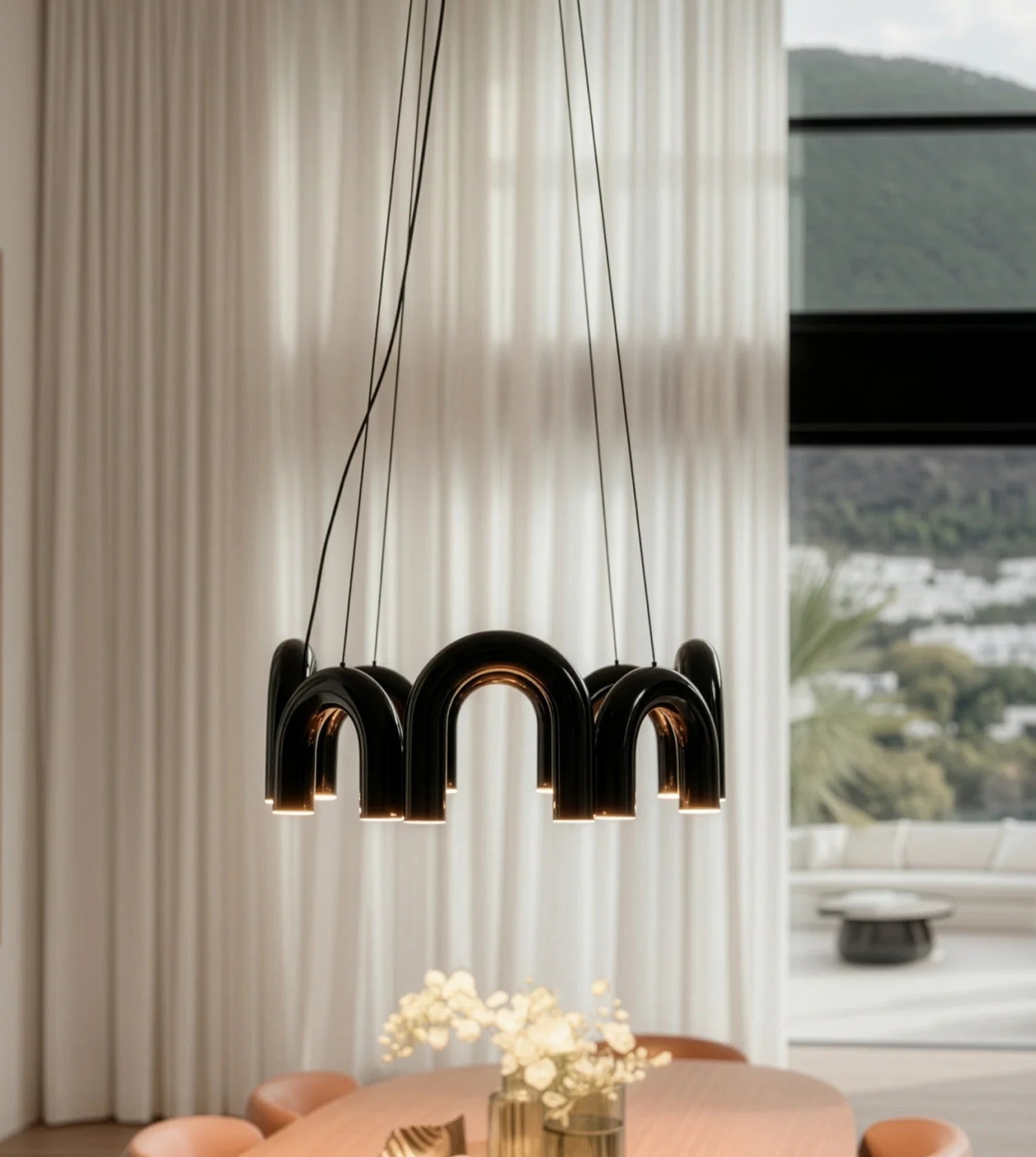 Lampa Wisząca ELVA LED – Nordycki Styl w Czarnej Oprawie