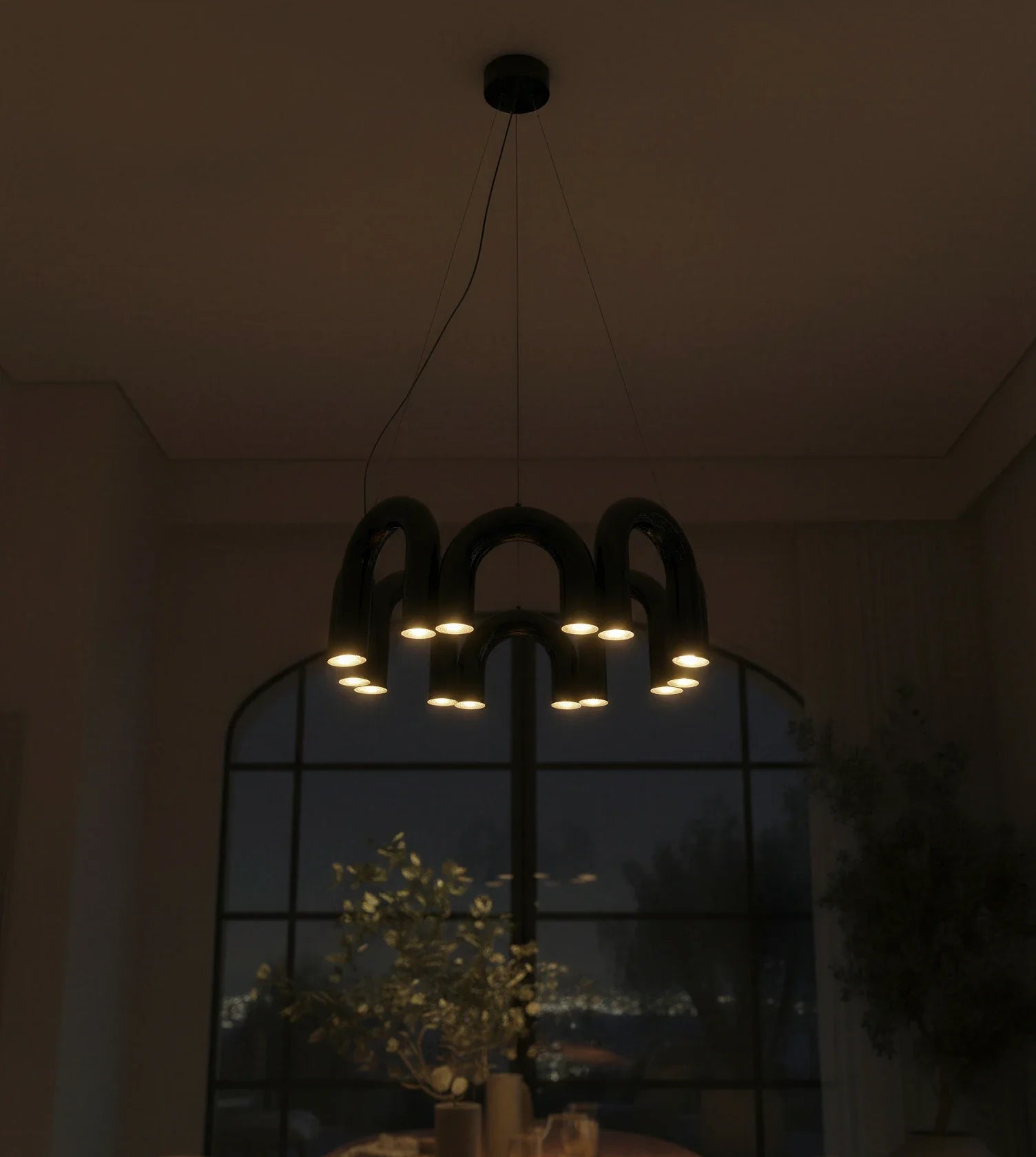 Lampa Wisząca ELVA LED – Nordycki Styl w Czarnej Oprawie