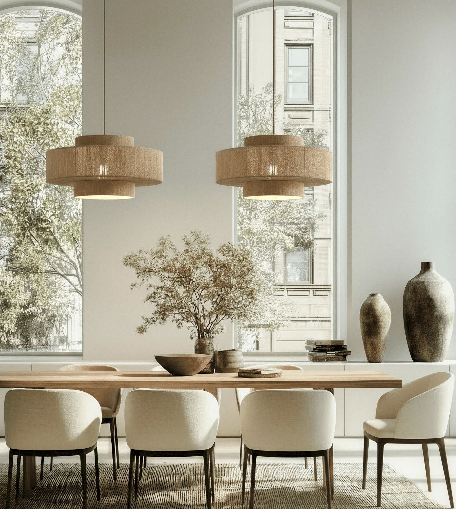 Lampa Wisząca – Pleciona Bawełna w Kolorze Taupe