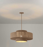 Lampa Wisząca – Pleciona Bawełna w Kolorze Taupe