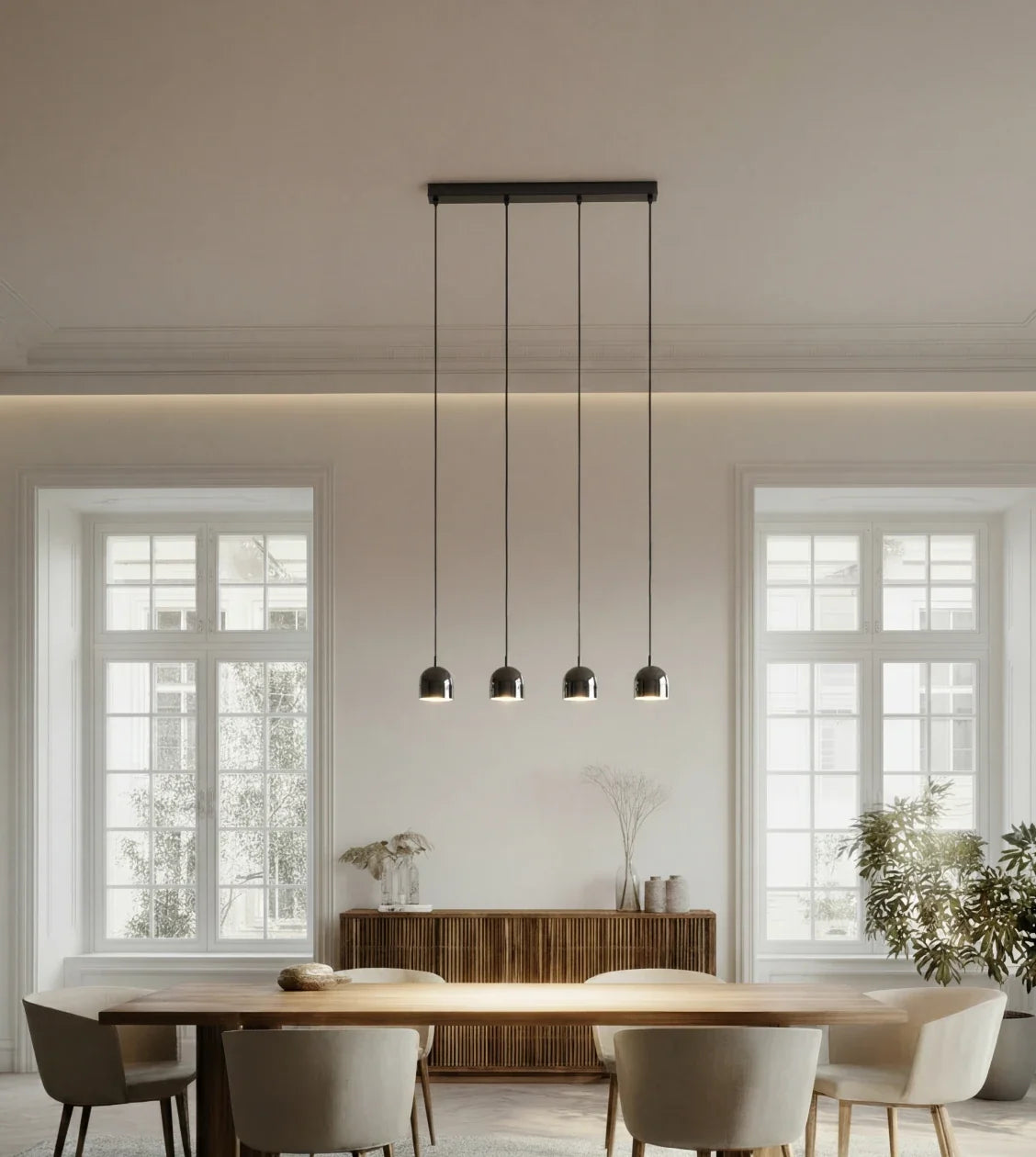 Lampa Wisząca LED – Smukła Konstrukcja z Regulacją Wysokości