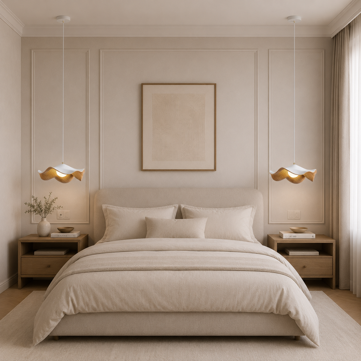 Lampa Wisząca Lotos z Żywicy – Organiczna Design Lampa do Jadalni i Kuchni