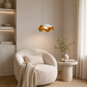 Lampa Wisząca Lotos z Żywicy – Organiczna Design Lampa do Jadalni i Kuchni