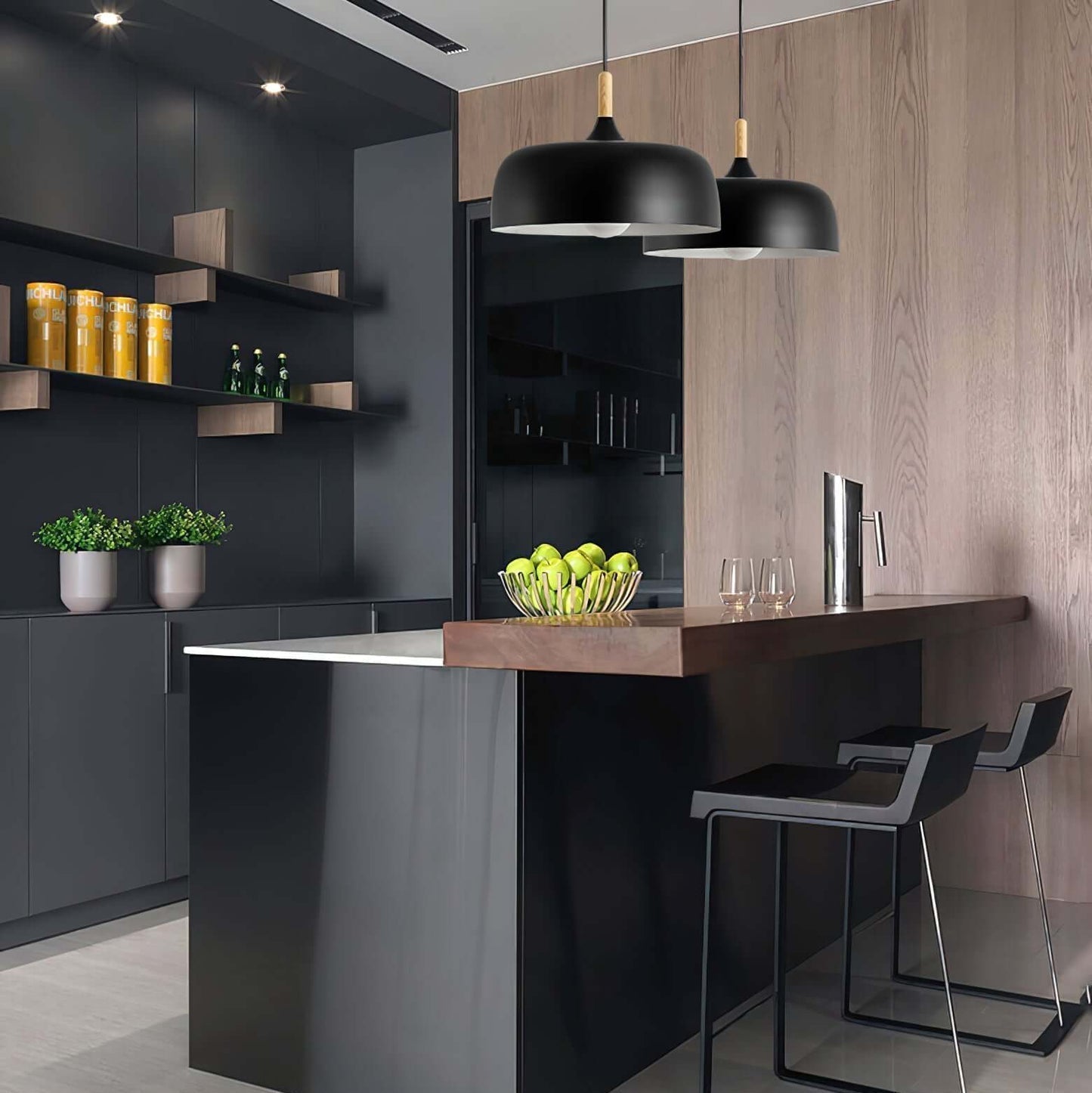 Lampa Wisząca Nordic – Drewno i Metal w Skandynawskim Stylu