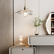 Lampa Wisząca Retro Szklana Lotos – Design nad Stół do Jadalni i Salonu