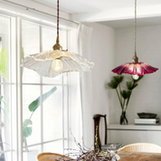 Lampa Wisząca Retro Szklana Lotos – Design nad Stół do Jadalni i Salonu