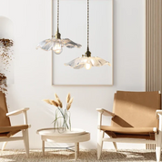 Lampa Wisząca Retro Szklana Lotos – Design nad Stół do Jadalni i Salonu