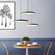 Lampa Wisząca Skandynawska Metalowo-Akrylowa, Regulowane Zawieszenie — Oświetlenie LED Ciepła Biel nad Stół do Jadalni
