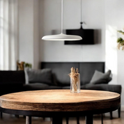 Lampa Wisząca Skandynawska Metalowo-Akrylowa, Regulowane Zawieszenie — Oświetlenie LED Ciepła Biel nad Stół do Jadalni