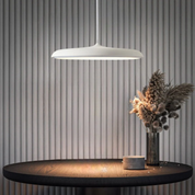 Lampa Wisząca Skandynawska Metalowo-Akrylowa, Regulowane Zawieszenie — Oświetlenie LED Ciepła Biel nad Stół do Jadalni