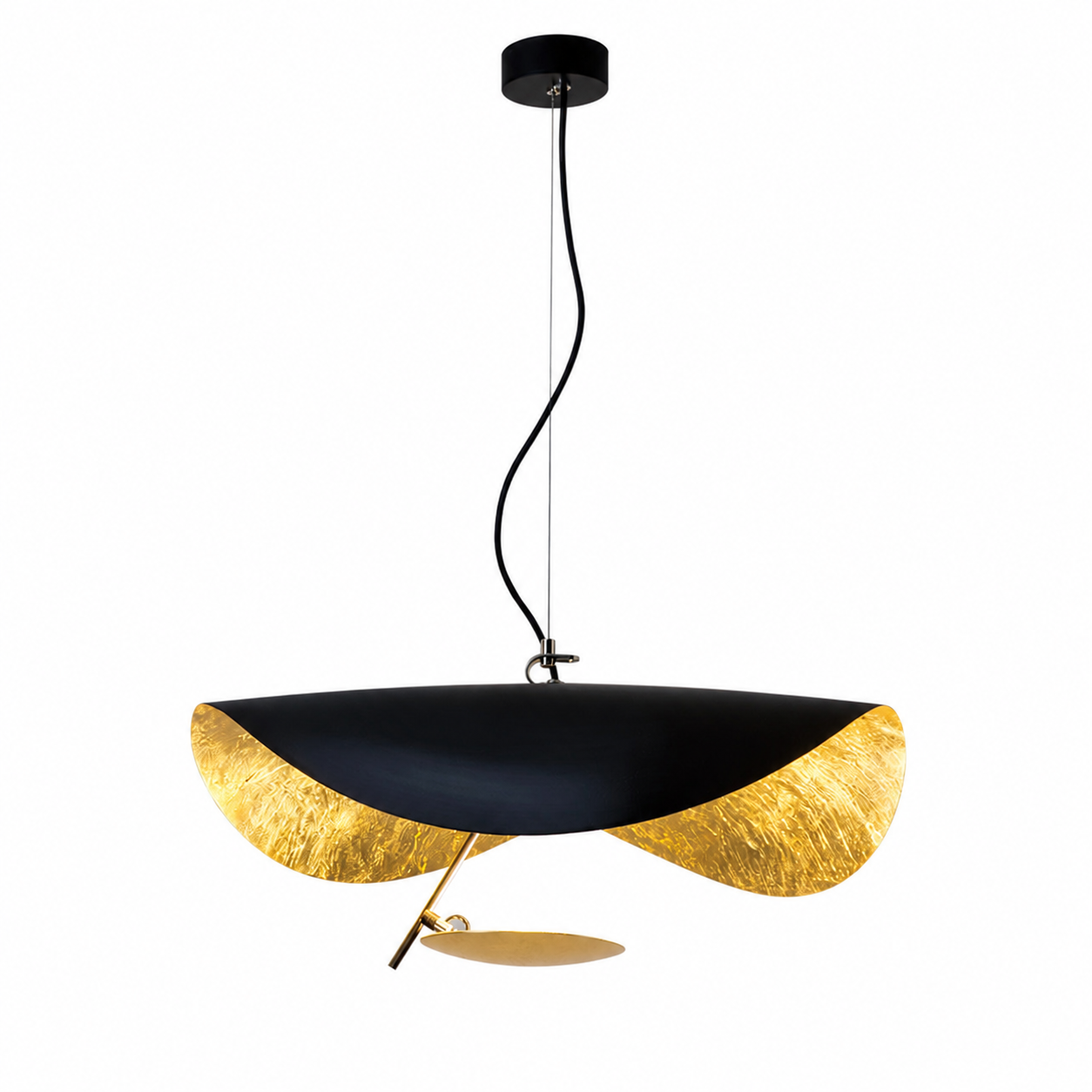 Lampa Wisząca Skandynawska Rzeźbiarska LED – Design Modern Czarny/Złoty lub Biały/Złoty