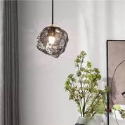 Lampa Wisząca Szklana z Miedzianym Wykończeniem, Regulacja Barwy Światła — Oświetlenie nad Stół Jadalny