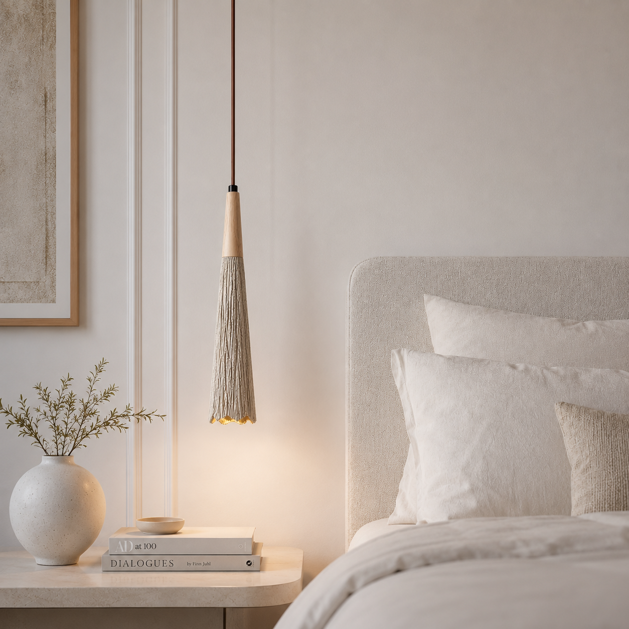 Lampa Wisząca Wabi-Sabi – Naturalna Tekstura i Miękkie Światło