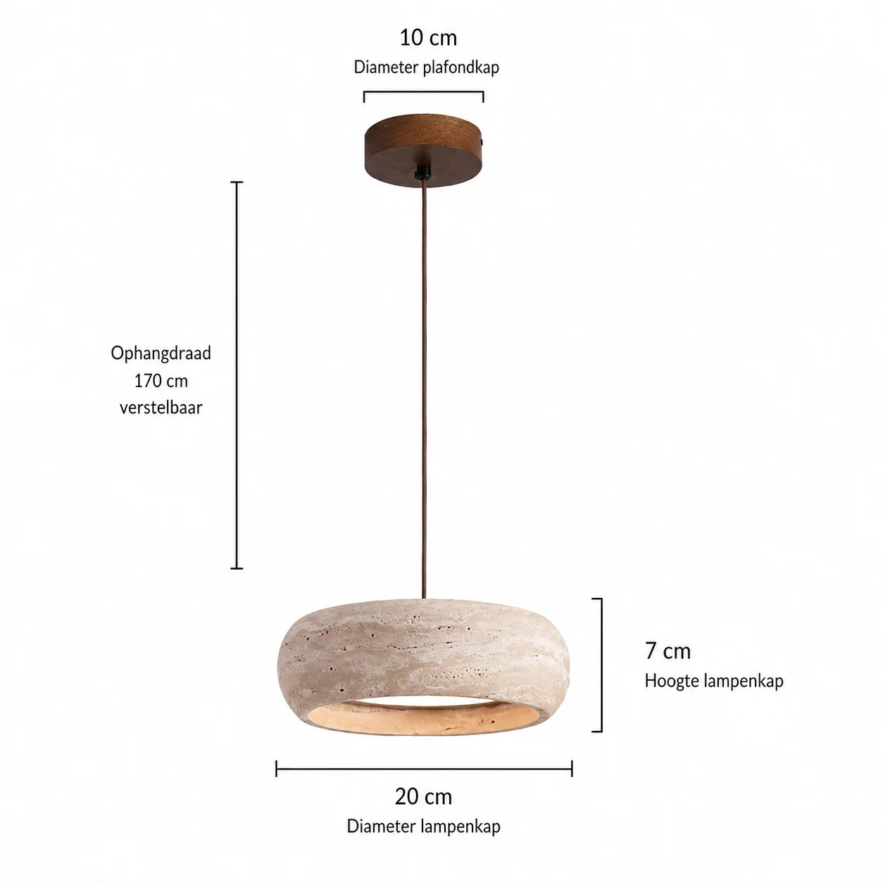 Lampa Wisząca Wabi-Sabi Trawertyn – Cylindryczny Design z Naturalnego Kamienia