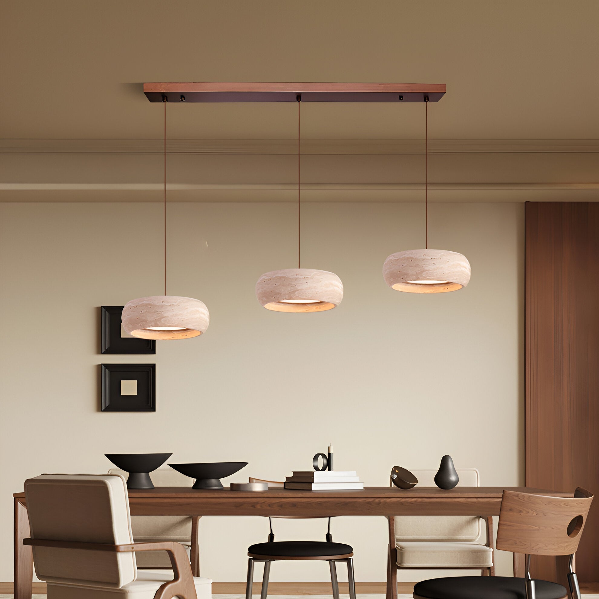 Lampa Wisząca Wabi-Sabi Trawertyn – Cylindryczny Design z Naturalnego Kamienia