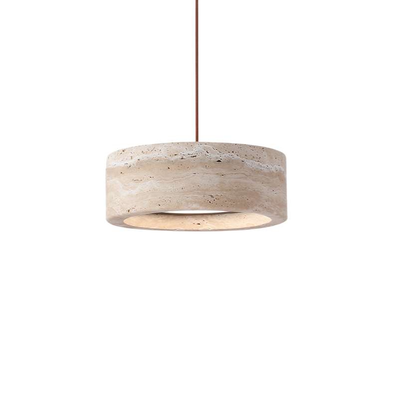 Lampa Wisząca Wabi-Sabi Trawertyn – Cylindryczny Design z Naturalnego Kamienia