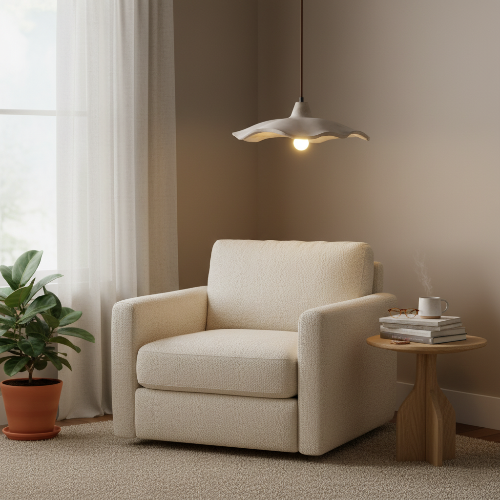 Lampa Wisząca Wabi-Sabi z Cementu – Organiczny Kwiatowy Design