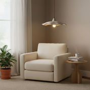 Lampa Wisząca Wabi-Sabi z Cementu – Organiczny Kwiatowy Design