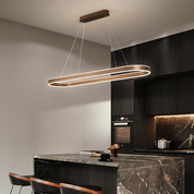 Lampa Wisząca w Kolorze Różowego Złota, Metalowe Wykończenie — Oświetlenie LED ze Ściemnianiem nad Stół i Wyspę Kuchenną